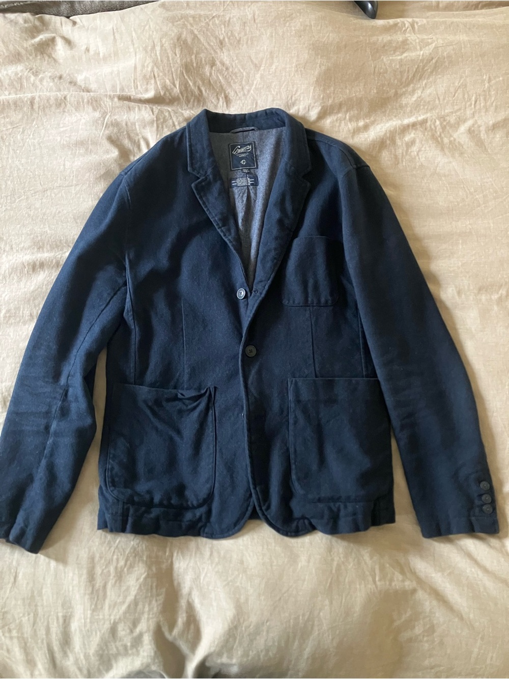Grayers Navy Cotton Unstructured Sport Coat Blazer Men’s Large